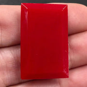 1 Vintage Red Rectangle Glass Stone - Sea Beads