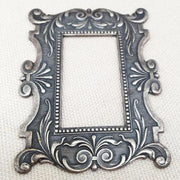 1 Vintage Silver Plated Antique Frame Stamping - Sea Beads
