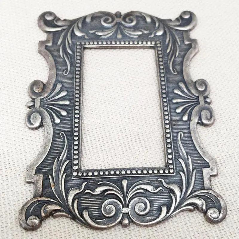 1 Vintage Silver Plated Antique Frame Stamping - Sea Beads