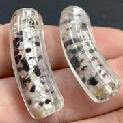 1 Vintage Silver Japan Foil Japan Elbow Glass Bead - Sea Beads
