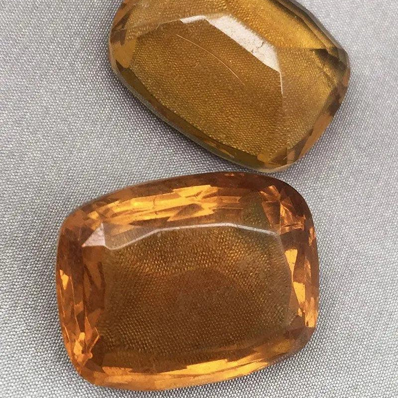 1 Vintage Topaz Czech Large Glass Stone