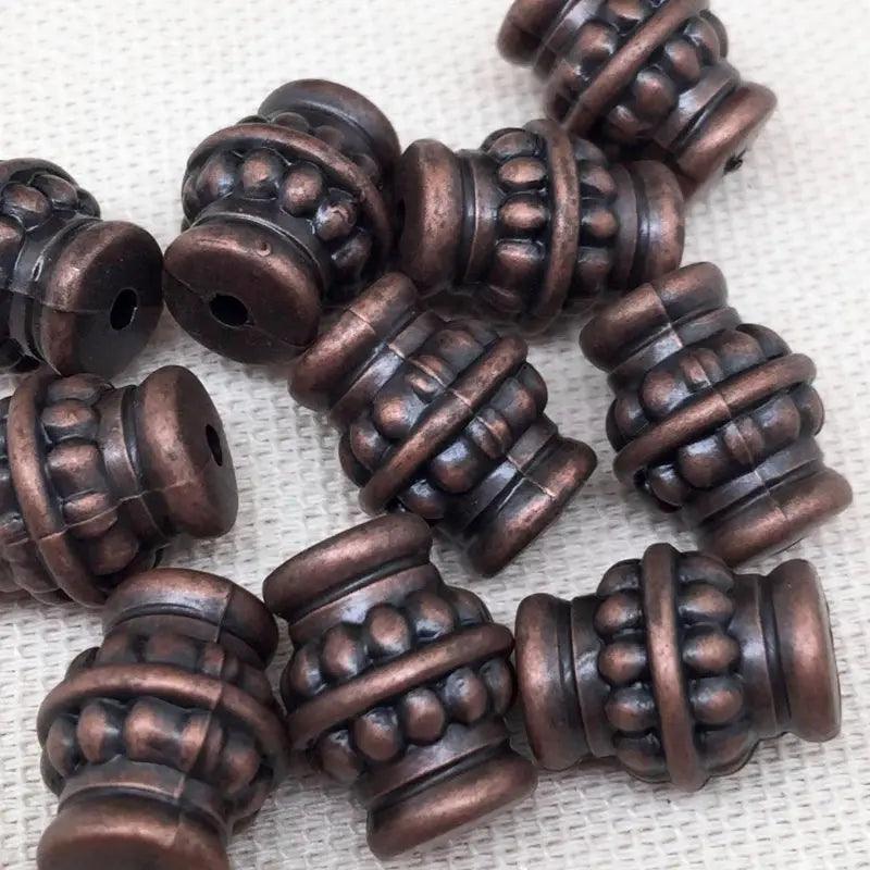 10 Copper Antiqued Acrylic Beads - Sea Beads