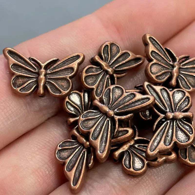 10 Copper Plated Butterfly Beads - Sea Beads