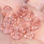 10 Pink Transparent Faceted Glass Beads - Sea Beads
