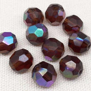 10 Vintage Amber AB German Faceted Glass Beads - Sea Beads