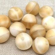 10 Vintage Beige White German Round Glass Beads - Sea Beads