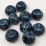 10 Vintage Black Czech Picasso Glass Beads - Sea Beads