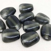 10 Vintage Black Diamond Baroque Glass Beads - Sea Beads