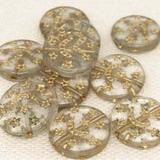 10 Vintage Black Diamond Light Czech Celestial Glass Beads - Sea Beads