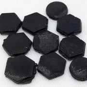 10 Vintage Black Textured Old Nailhead Glass Beads - Sea Beads