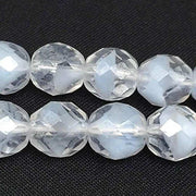 10 Vintage Blue Light Givre Czech Glass Beads - Sea Beads