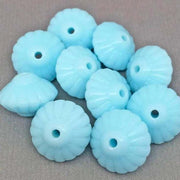 10 Vintage Blue Turquoise Austrian Glass Beads - Sea Beads
