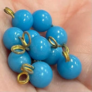 10 Vintage Blue Turquoise Japan Glass Charms - Sea Beads