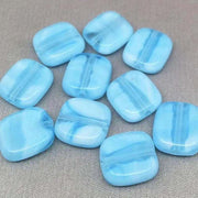 10 Vintage Blue Turquoise Japan Rectangle Glass Beads - Sea Beads