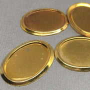 10 Vintage Brass Oval Settings - Sea Beads
