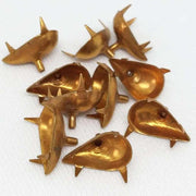 10 Vintage Brass Pear Settings - Sea Beads