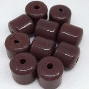 10 Vintage Brown Czech Cylindrical Glass Beads - Sea Beads