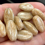 10 Vintage Brown Golden Austrian Picasso Glass Beads - Sea Beads