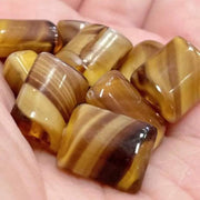 10 Vintage Caramel Golden Yellow Japan Glass Beads - Sea Beads