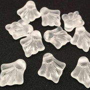 10 Vintage Clear German Frosted Glass Beads - Sea Beads