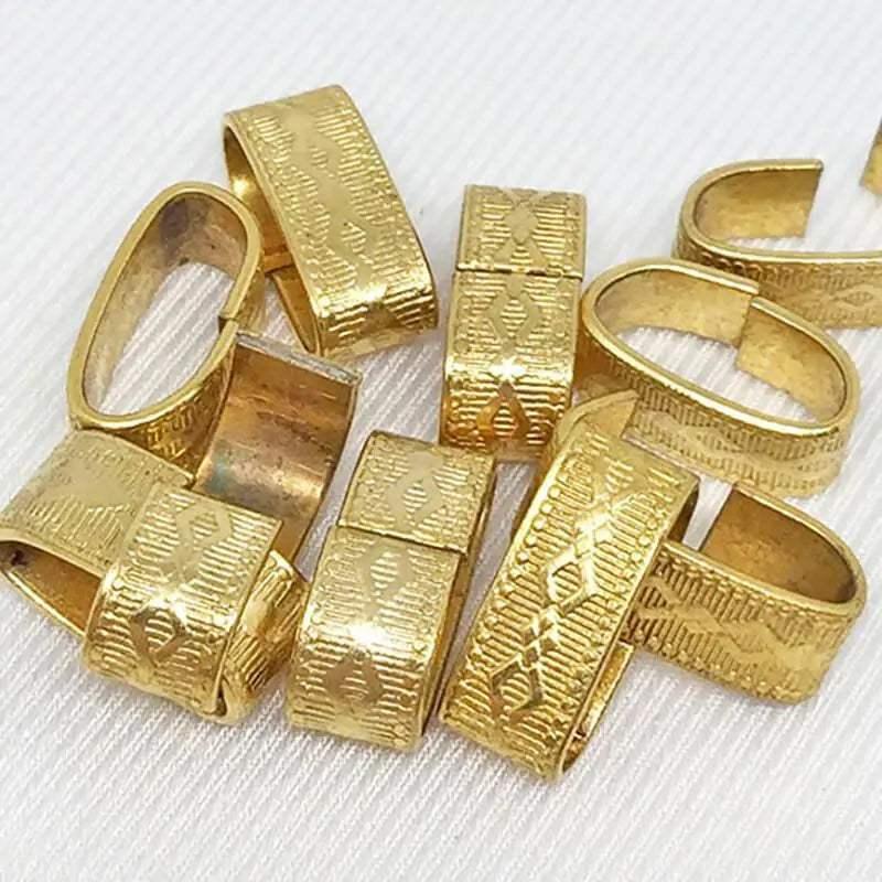 10 Vintage Etched Gold Plated Metal Links Leather Spacers - Sea Beads