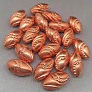 10 Vintage German Metallic Coated Lucite Oval Beads - Sea Beads