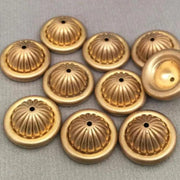 10 Vintage Gold Acrylic Metal Coated Bead Caps - Sea Beads