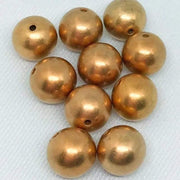 10 Vintage Gold Lucite Round Beads - Sea Beads