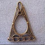 10 Vintage Gold Plated Antique Art Deco Triangle Connectors #8568 - Sea Beads