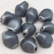 10 Vintage Grey Austrian Glass Beads - Sea Beads