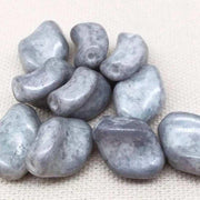 10 Vintage Grey Blue Picasso Austrian Oval Glass Beads - Sea Beads