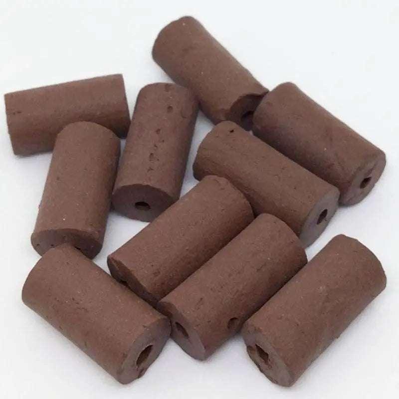 10 Vintage Handmade Clay Beads - Sea Beads