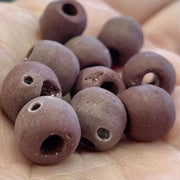 10 Vintage Handmade Reddish Brown Glass Beads 10mm - Sea Beads