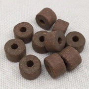 10 Vintage Handmade Rustic Brown Greek Porcelain Beads - Sea Beads