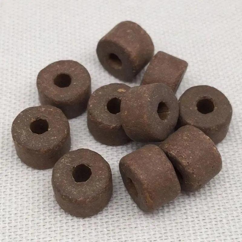 10 Vintage Handmade Rustic Brown Greek Porcelain Beads - Sea Beads