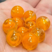 10 Vintage Japan Goldenrod Yellow Round Glass Beads #8017 - Sea Beads