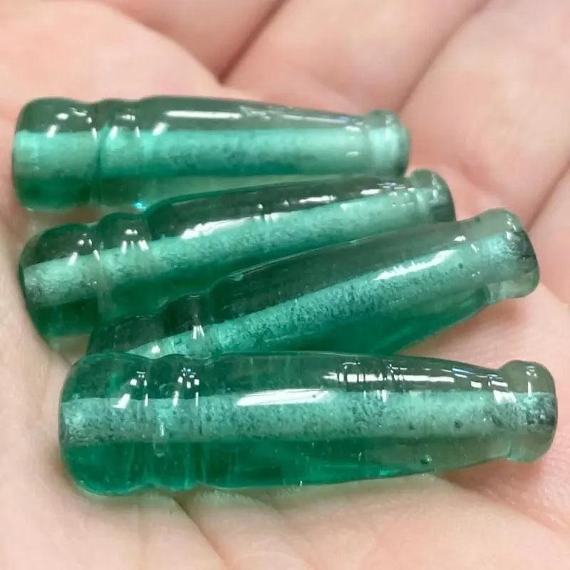 10 Vintage Light Zircon Focal Pawn Glass Beads - Sea Beads