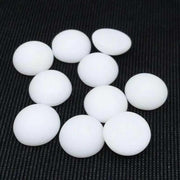 10 Vintage White Domed Matte Glass Cabochons - Sea Beads
