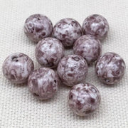 10 Vintage Mauve Czech Round Glass Beads - Sea Beads
