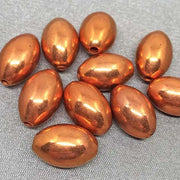10 Vintage Metal Coated Copper German Lucite Beads - Sea Beads