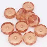 10 Vintage Peach Pink Czech Heishi Rondelle Glass Beads - Sea Beads