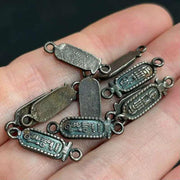 10 Vintage Pewter Egyptian Cartouche Links - Sea Beads