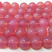 10 Vintage Pink Czech Opal Round Glass Beads - Sea Beads
