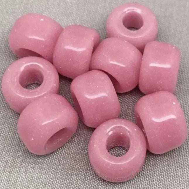 10 Vintage Pink Czech Pony Crow Glass Beads - Sea Beads