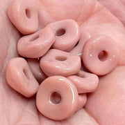 10 Vintage Pink Mauve Baroque Disc Glass Beads - Sea Beads