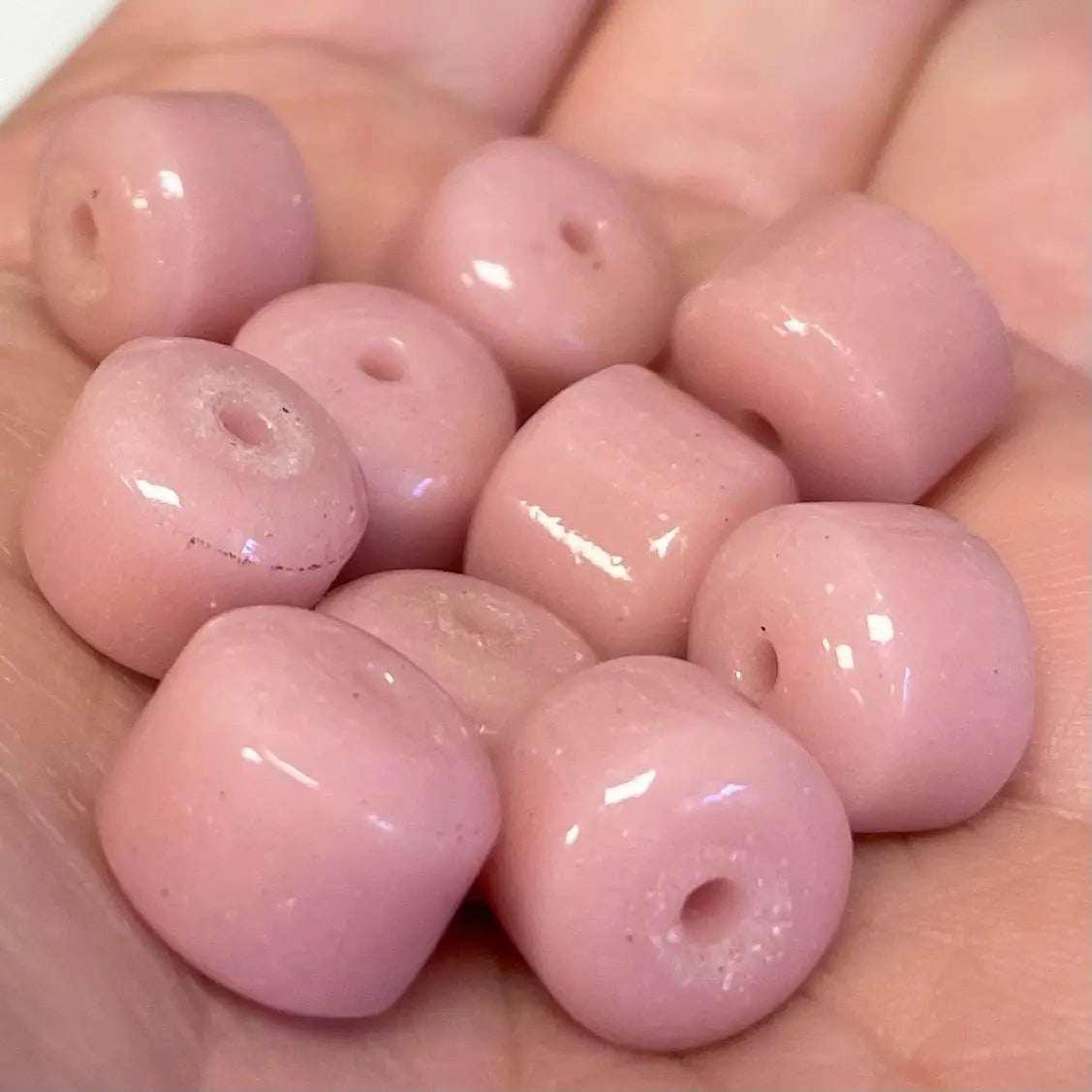 10 Vintage Pink Mauve Czech Glass Beads - Sea Beads
