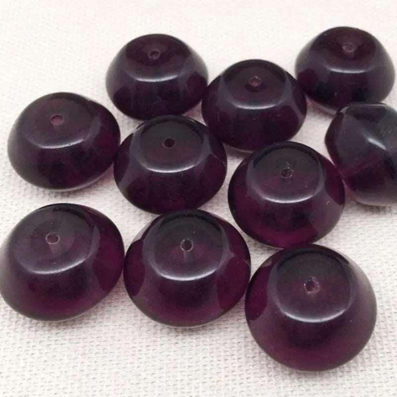 10 Vintage Purple Czech Glass Beads - Sea Beads