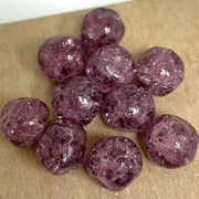 10 Vintage Purple German Crackle Baroque Glass Beads - Sea Beads
