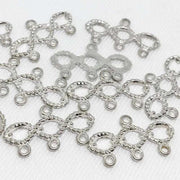10 Vintage Silver Plated 3-1 Silver Connectors - Sea Beads