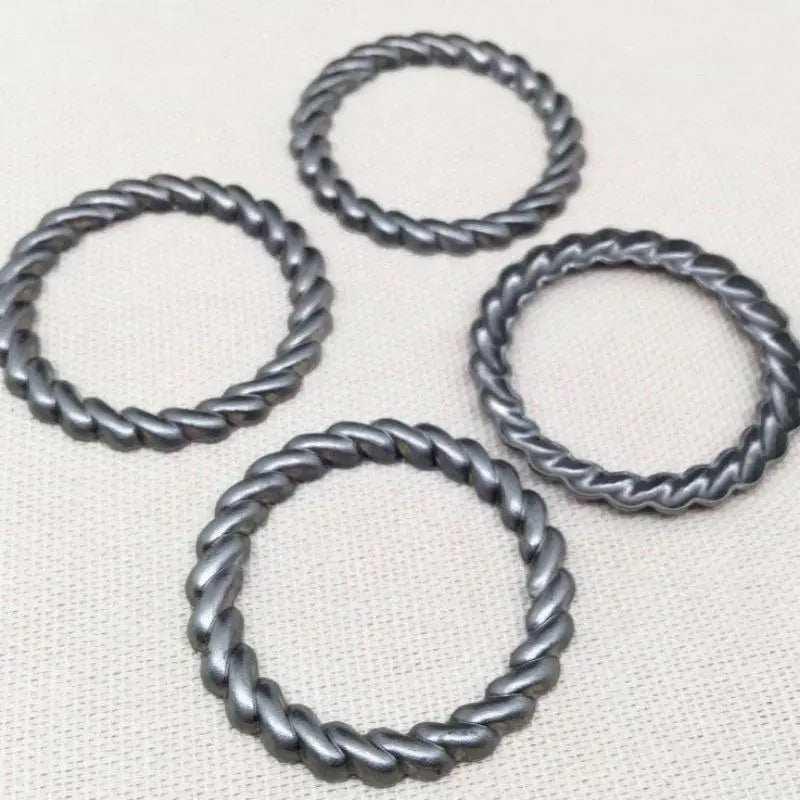 10 Vintage Silver Plated Antiqued Metal Rings - Sea Beads